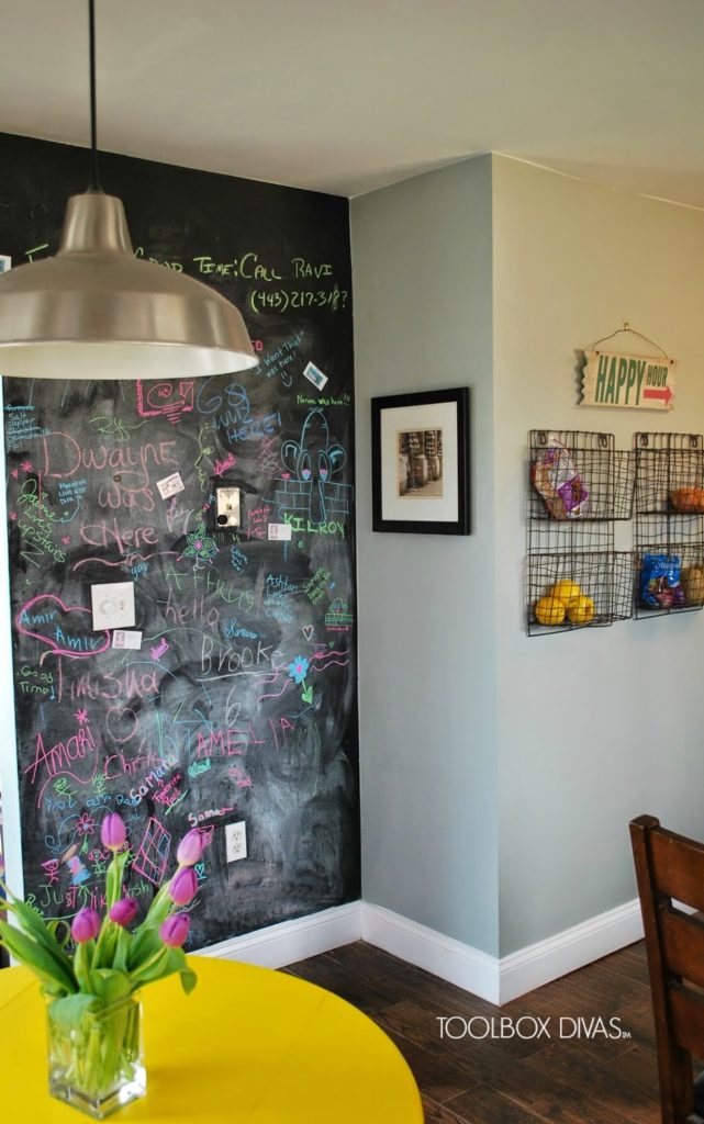 Toolbox Divas chalkboard wall - Budget kitchen remodel