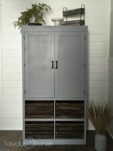 FREE STANDING PANTRY WITH CRATE ORGANIZATION By Sawdust 2 Stiches