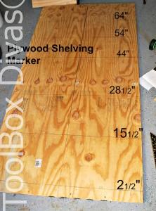 plywood shelving marker