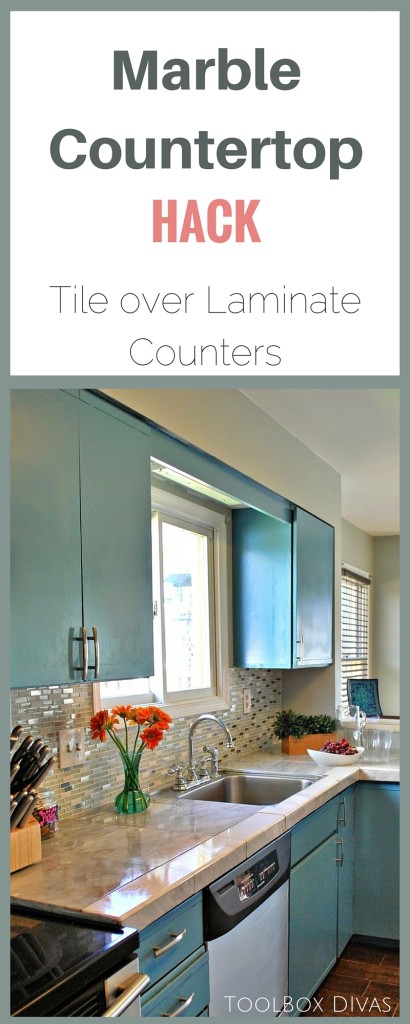 How to tile over Laminate countertops -Toolbox Divas