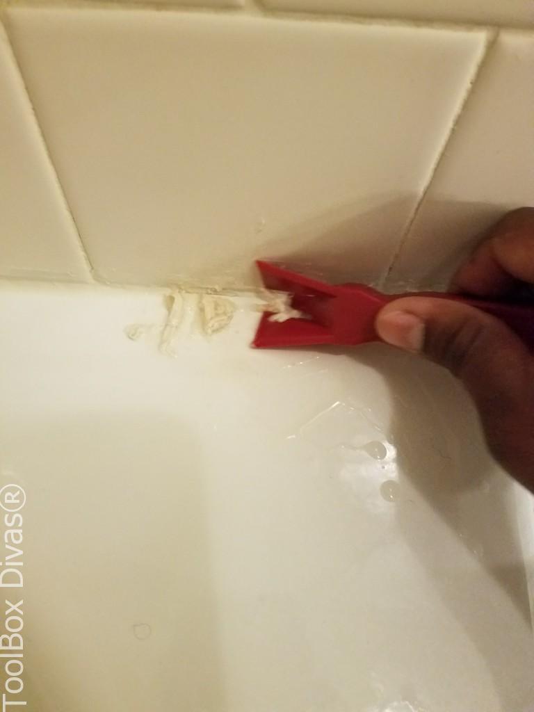 How to replace the old caulk around the tub Toolbox Divas 3
