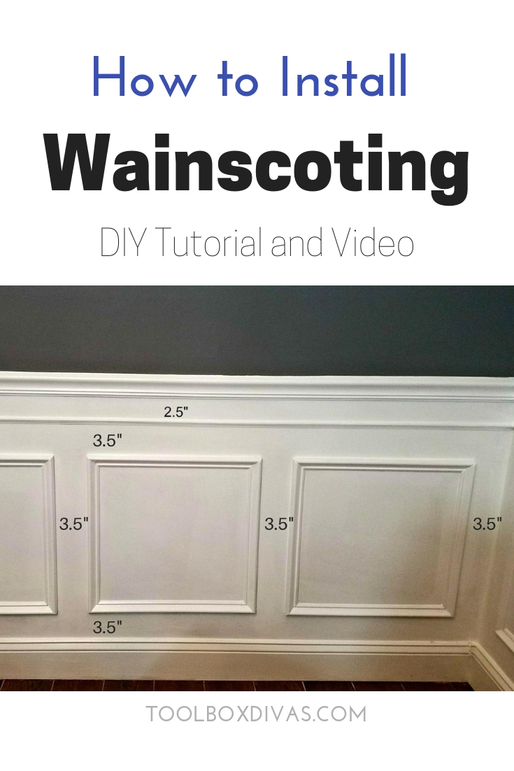 how to install DIY Wainscoting video and tutorial picture frame moulding