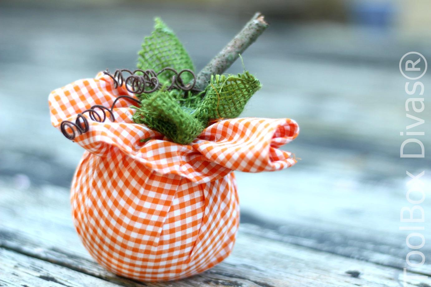 How to Make The Cutest No Sew Fabric Pumpkins