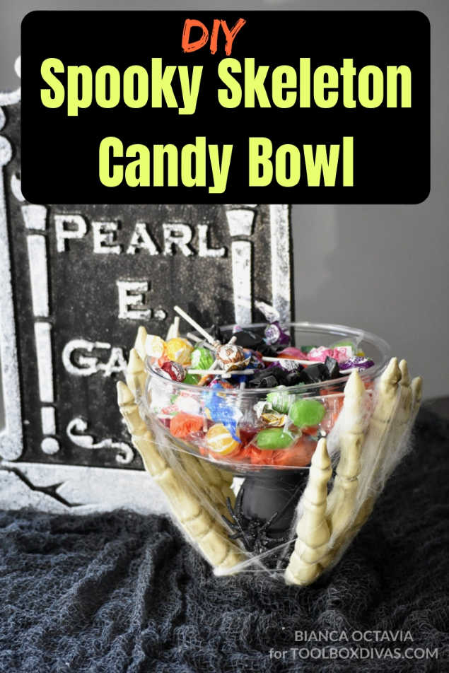 DIY Halloween decorations - Candy Skeleton candy bowl dish- ToolBox Divas