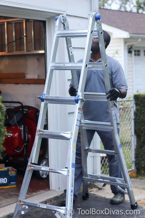 Werner 5-in-1 Telescoping 18 ft. Reach Aluminum Multi-Position Ladder with 375 lbs. Load Capacity Toolbox Divas Tool Review-6