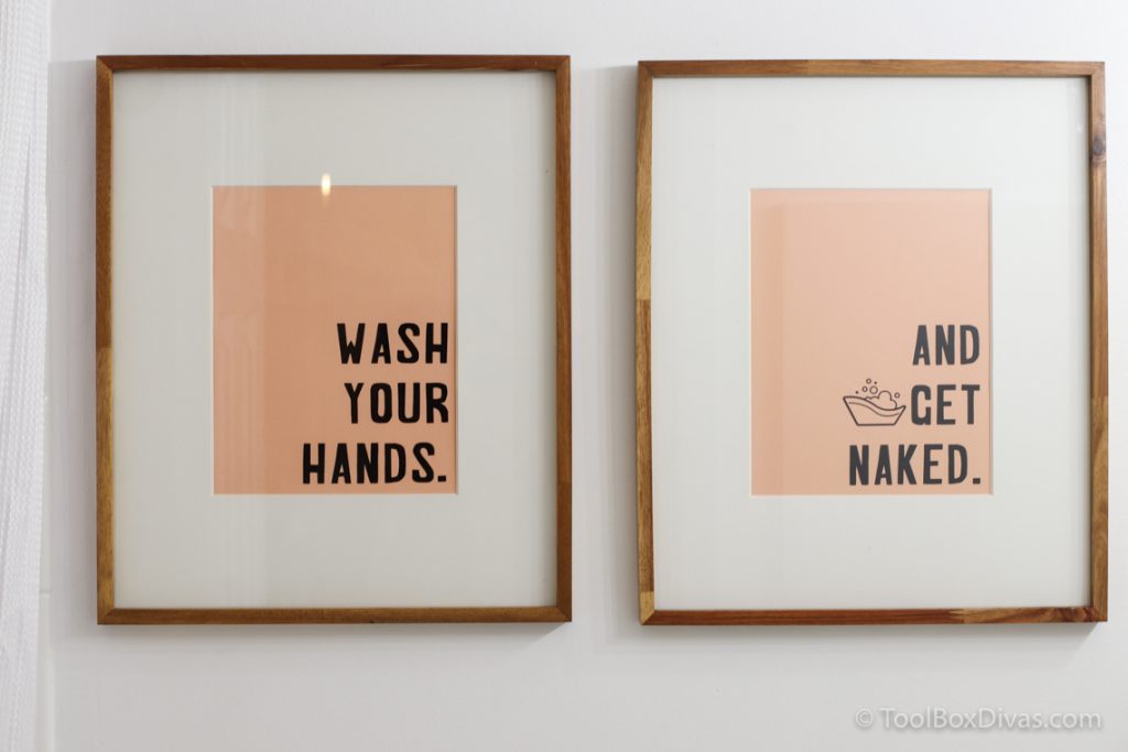 bathroom wall art, wash your hands and get naked
