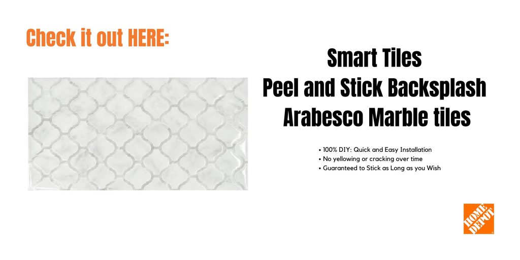 Smart Tiles Peel and Stick Backsplash Arabesco Marble tiles